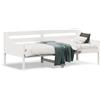 Homgoday Dormeuse Bianca 90x190 cm in Legno Massello di Pino, Divanoletto, Struttura Divano Letto, Sofa Divano Letto, Letto Giroletto Telaio g