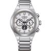 CITIZEN Zenshin Senkei Eco-Drive Solar Super Titanium Cronografo con cinturino in titanio e vetro zaffiro, argento, Moderno
