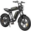 ENGWE M20 20*4.0'' Bicicletta elettrica Pneumatici Grassi, 2*13AH batteria, motore brushless 750W - Nero