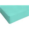 Italian Bed Linen Max Color Lenzuolo sotto Matrimoniale, 100% Cotone, Verde Acqua, 2 Posti
