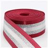 ACCESSOIRES LEDUC LEDUC Cinturino in Lurex, 65% Poliestere, 35% Cotone, Rosso Argento (col 03a), 5m x 38mm