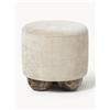 Westwing Collection Pouf imbottito con piedini a sfera effetto marmo Lino