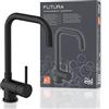 EISL Rubinetto per lavello FUTURA nero con beccuccio alto, girevole a 360°, rubinetto a risparmio energetico cucina, miscelatore monocomando, NI182GABL