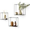 LIFA Living Mensole da Muro Design in Set da 3, Nero