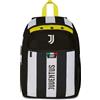 Seven Juventus Zaino Doppio Scomparto, Bianco e Nero, Tasca Frontale con Zip e Tasca per Borraccia, Bambino, Scuola Elementare, Calcio