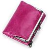 Contacts Portafoglio da donna RFID con serratura a bacio, in vera pelle da donna compatta e bifold con tasca con zip, porta carte di credito piccola pochette con finestra d'identità Rosso rosato