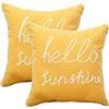 YIcabinet Set di 2 federe decorative quadrate morbide per cuscini, colore giallo, per divano, camera da letto, auto, 45,7 x 45,7 cm