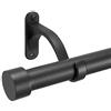 Mayrhyme Asta per tende da 2,5 cm di diametro, 40-71 cm, set di aste regolabili con staffe e terminali in alluminio di alta qualità, aste singole per tende resistenti per finestre, nero opaco