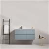 MedaHome Mobile bagno sospeso 100 cm Blu Avio Lavabo a Sinistra in Ceramica Senza Specchio - Fiji Paint