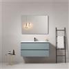 MedaHome Mobile bagno sospeso 100 cm Blu Avio Lavabo in Ceramica Specchio Quadro - Fiji Paint