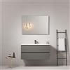 MedaHome Mobile bagno sospeso 100 cm Grigio Londra Lavabo in Ceramica Specchio Quadro - Fiji Paint