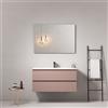 MedaHome Mobile bagno sospeso 100 cm Rosa Retro Lavabo in Ceramica Specchio Quadro - Fiji Paint