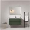 MedaHome Mobile bagno sospeso 100 cm Verde Comodoro Lavabo in Ceramica Specchio Quadro - Fiji Paint
