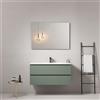 MedaHome Mobile bagno sospeso 100 cm Verde Salvia Lavabo in Ceramica Specchio Quadro - Fiji Paint
