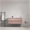 MedaHome Mobile bagno sospeso 120 cm Rosa Retro Lavabo a Sinistra in Ceramica Senza Specchio - Fiji Paint