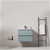 MedaHome Mobile bagno sospeso 60 cm Blu Avio Lavabo in Ceramica Senza Specchio - Fiji Paint