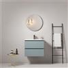 MedaHome Mobile bagno sospeso 60 cm Blu Avio Lavabo in Ceramica Specchio Tondo - Fiji Paint