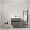MedaHome Mobile bagno sospeso 60 cm Grey Lavabo in Ceramica Senza Specchio - Fiji Wood