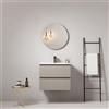 MedaHome Mobile bagno sospeso 60 cm Grigio Cenere Lavabo in Ceramica Specchio Tondo - Fiji Paint