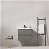 MedaHome Mobile bagno sospeso 60 cm Grigio Londra Lavabo in Ceramica Senza Specchio - Fiji Paint