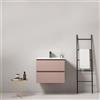 MedaHome Mobile bagno sospeso 60 cm Rosa Retro Lavabo in Ceramica Senza Specchio - Fiji Paint