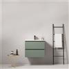 MedaHome Mobile bagno sospeso 60 cm Verde Salvia Lavabo in Ceramica Senza Specchio - Fiji Paint
