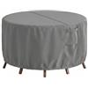 Vailge Coperture rotonde per mobili da patio, 100% impermeabili, per set di sedie da esterno, anti-scolorimento, resistenti ai raggi UV, diametro 280 cm, grigio