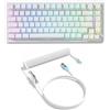 ATTACK SHARK X82PRO HE Tastiera Magnetica Wireless 75% con Attivazione Rapida, Tastiera da Gaming Cablata 8000, Switch Hall Effect a Corsa Regolabile, QWERTY, C01 Cavo Spiralato RGB -Bianco