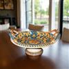 Ceramiche di Caltagirone Sofia Alzata in Ceramica di Caltagirone — Ornato Fondo Blu - 40 cm / Serie Ornato Fondo Blu