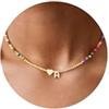 TINGN Collana di perle colorate per donne e ragazze, realizzata a mano, con ciondolo a forma di cuore, collana per bambini, regalo di compleanno per donne, adolescenti, ragazze, gioielli per bambini