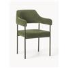 Westwing Collection Sedia con braccioli in velluto a coste Zoe