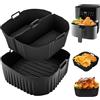 lompyeu 3 Pezzi Accessori Friggitrice ad Aria in Silicone 2 x 3.1L + 1 x 6.2L,Contenitori Friggitrice ad Aria Accessori,per Cosori Turboblaze 5,5L/6L/6,2L, Philips 2000 NA230 6,2L, Russell Hobbs