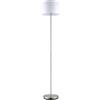 PRENDELUZ Piede da salotto con portalampada E27, finitura nichel, paralumi bianchi, dimensioni 170x35x35 cm, ideale per illuminazione decorativa.