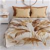 PETTI Artigiani Italiani - Copriletto Singolo Primavera Estate, Coperta Leggera Singola, Lenzuola Copri Letto, Palma Fango, 100% Made in Italy