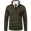 WKAYsIV Gilet Maglione da Uomo Felpe in Pile Autunno e Inverno Top con Taschino per Camicia Maglia Mezza Cerniera Ispessimento Cardigan Invernale Cappuccio XXL 20.99