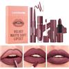 HOPHAT Set di 3 rossetti liquidi opachi e matita per labbra - Kit labbra tutto in uno, lucidalabbra nude vellutato, rossetto e matita per labbra, set per trucco labbra impermeabile (# 06)