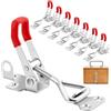Qichan 8 Pezzi Chiusura a Leva, Morsetti a Ginocchiera Chiavistello con Foro di Bloccaggio, Toggle Latch Regolabile in Metallo, Blocco Leva Fibbia a Stecca per Armadi e Valigie