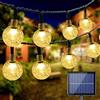 BrizLabs Catena Luminosa Esterno Solare, 20M 100 LED Luce Stringa Solari Cristallo Globo Impermeabile Lucine Led Decorative Interno per Giardino Patio Cortile Matrimonio Festa Natale, Bianco Caldo