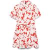 VERO MODA Vmdicthe 2/4 Short Volume Dress Wvn Ga Abito da Camicia, Rosso-Fiery Red, M Donna