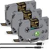 Acmerota TZe-334 TZe-324 TZe-314 12/9/6mm*8m Replace for Brother TZe-334 Laminated Gold on Black for Brother P-Touch PT-H110 H107B H100LB D400 H200 1000 E100 D600 PT-D210 PT-H100 PTD400AD