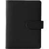 XDGBGFN Raccoglitore A5 in Pelle PU con 6 Blocchi, Copertina ad Anelli Ricaricabile per Lavori di Viaggio e Organizer (Nero)