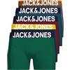 JACK & JONES 12204864 - Confezione di 5 mutande boxer da uomo, colore bianco, nero, blu e grigio, XXL