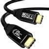 YIWENTEC Cavo USB C a USB C 3.2 Maschio Gen2 × 2 Type C Charging Cable, 20 Gbps Data Transfer, 240 W 48 V/5 A Fast Charging Cable, 4K @ 60Hz Video Transfer (3M)