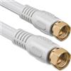 1aTTack.de - Cavo per Antenna con connettore coassiale F da Maschio a Femmina, a Doppia, Tripla o quadrupla schermatura, 75 Db /85 Db / 100 Db / 110 Db / 120 Db / 125 Db Bianco 2,5 m