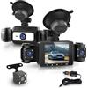 Rimoody Dashcam Auto 1080P, 4 Telecamere, Protezione Completa a 360°, 2,4 Pollici Schermo IPS Quattro Telecamere per Auto con Visione Notturna, Monitor di Parcheggio, G-Sensor, Registrazione in Loop