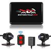 VSYSTO Moto Dash Cam Obiettivo Grandangolare 130°, Doppia Fotocamera Anteriore e Posteriore 1080P, Nessuno Schermo, WiFi, Visione Notturna, Sensore G, Registrazione in Loop (Arancione) (B2UL)