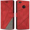 SONWO Cover per Huawei P8 Lite 2017 Custodia, Flip Caso in PU Pelle Case Cover Premium Portafoglio Custodia per Huawei P8 Lite 2017, Supporto Stand, Slot per Schede, Rosso