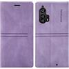 OKZone Cover per Motorola Moto Edge Plus, Custodia Flip Pelle Portafoglio Magnetica Libro con Slot Schede, Slim Silicone TPU Bumper Wallet Supporto Case Cover per Motorola Moto Edge Plus (Viola)