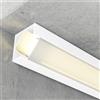 M LEDME Profilo Led angolare Kopep Bianco laccato per strisce Led 12-24V a superfice 2 metri in alluminio M LEDME