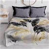 PETTI Artigiani Italiani - Copriletto Singolo Primavera Estate, Coperta Leggera Singola, Lenzuola Copri Letto, Palma Nero, 100% Made in Italy
